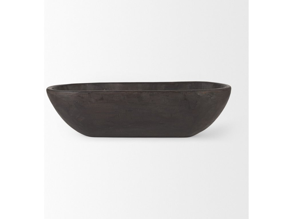 Extra Large Oblong Black-Brown Reclaimed Wood Bowl - Alternative View