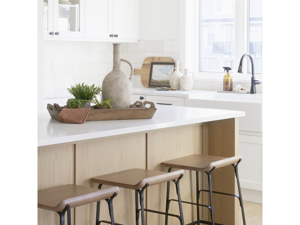 5.3L x 5.3W x 9.3H Warm Beige Ceramic Vase