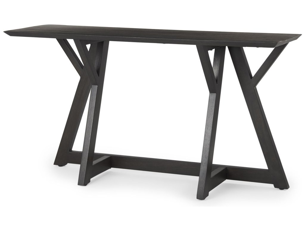 54.0L x 16.0W x 29.5H Dark Brown Wood Console Table