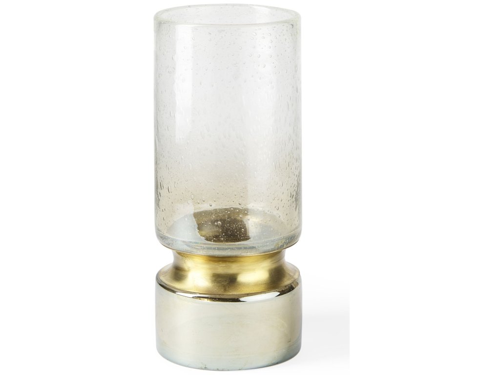 I Small Brushed Gold Metal Glass Vase
