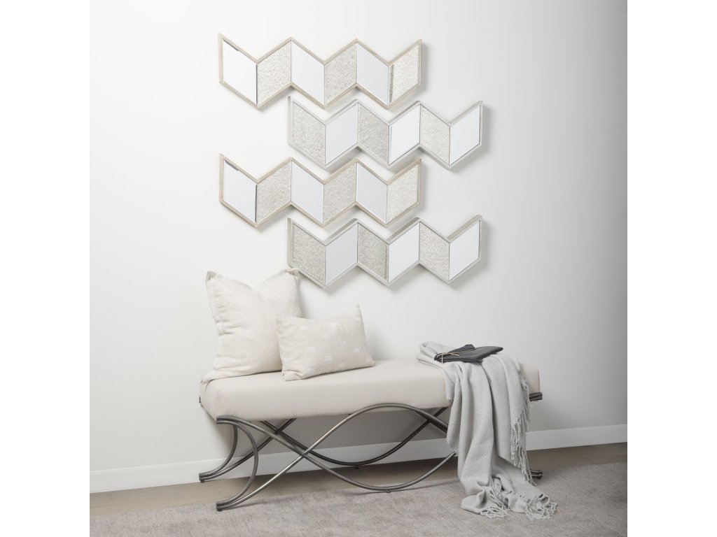 36X12 Silver w/Antiquing Wood Frame Mirror