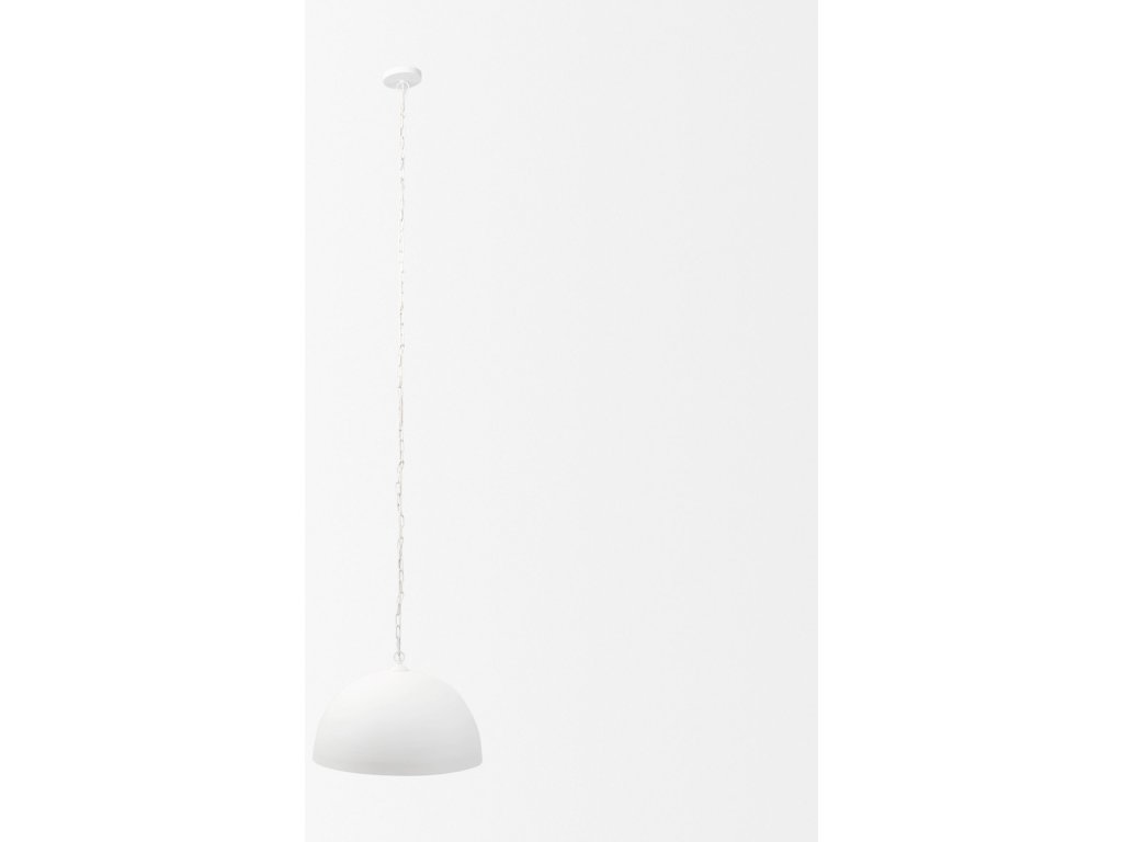 24" Round White Dome Pendant Light