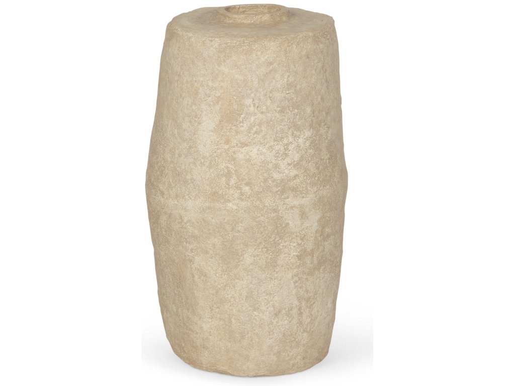 Large Beige Paper Mache Floor Vase