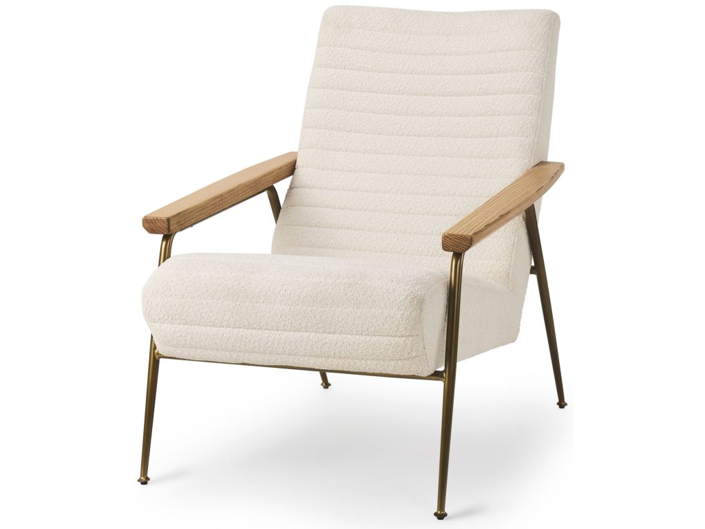 Cream Boucle Accent Chair