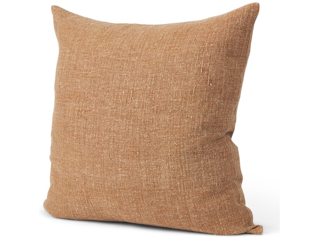 Rust Linen Square Decorative Pillow Cover