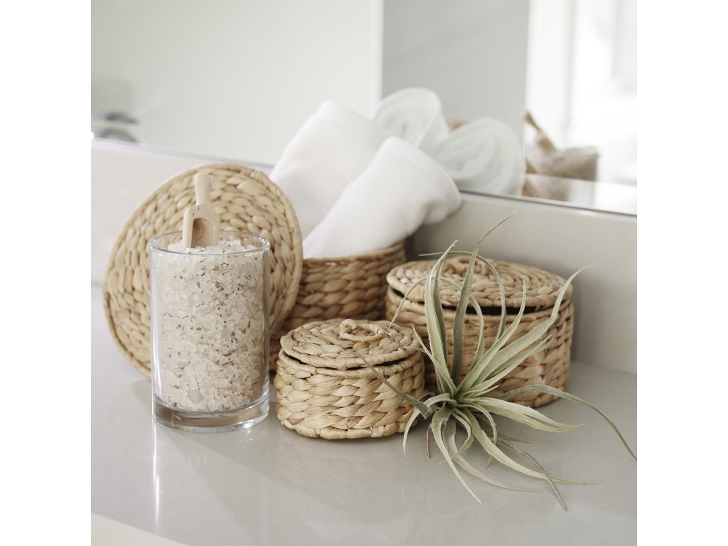 Set of 3 Nesting Water Hyacinth Boxes With Lids