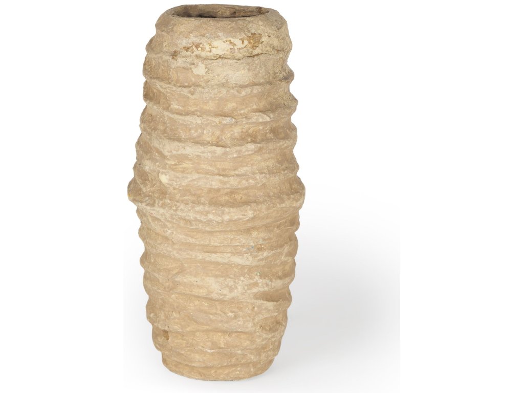 Small Beige Paper Mache Vase