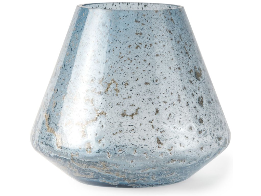 Short Blue Glass Vase
