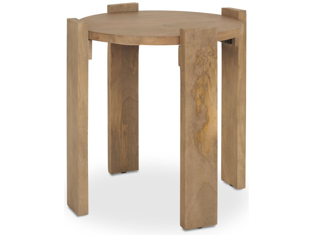 Light Brown Round End/Side Table