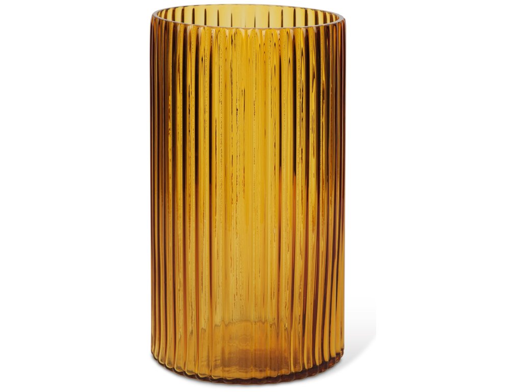 Tall Amber Glass Vase