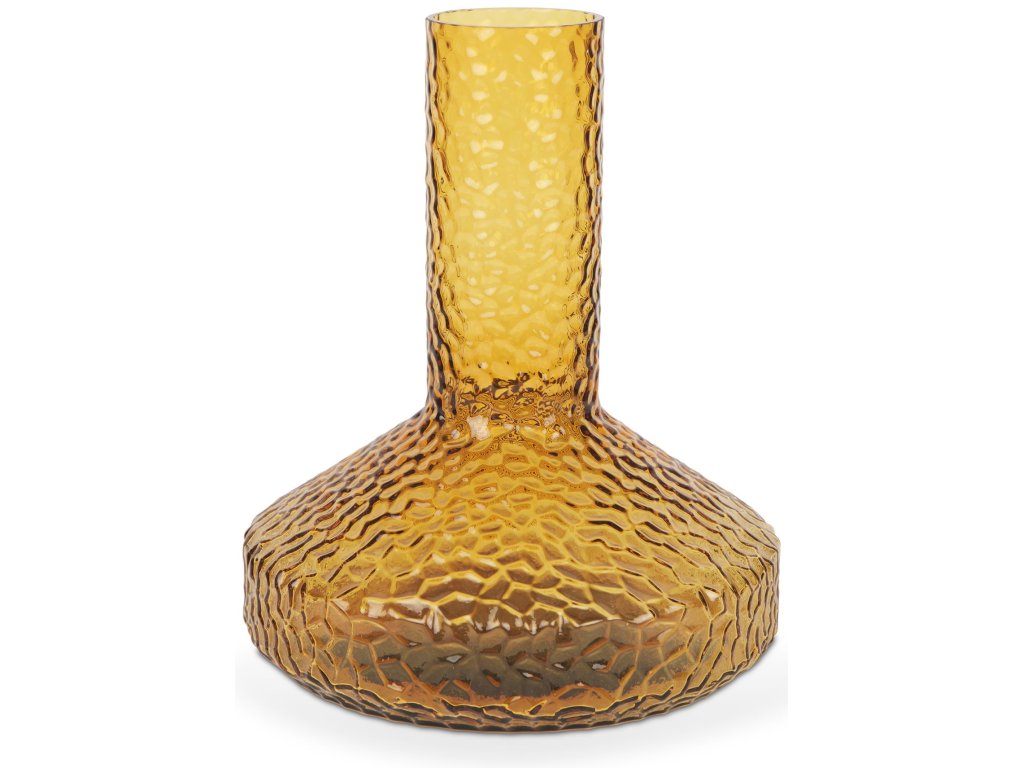 Tall Amber Glass Vase