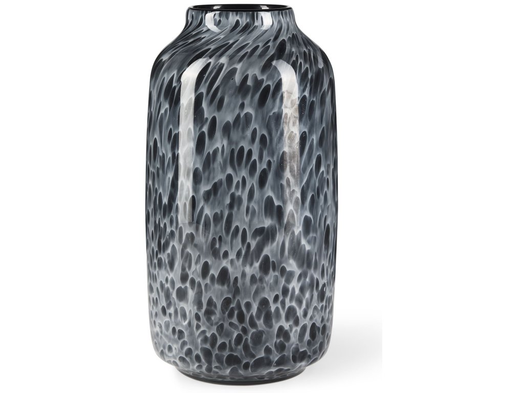 Medium Black Mottled Glass Vase