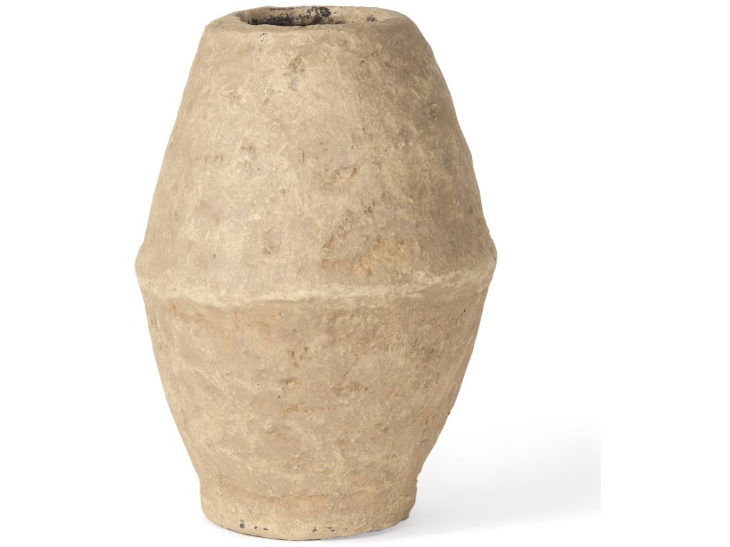 Small Beige Paper Mache Vase