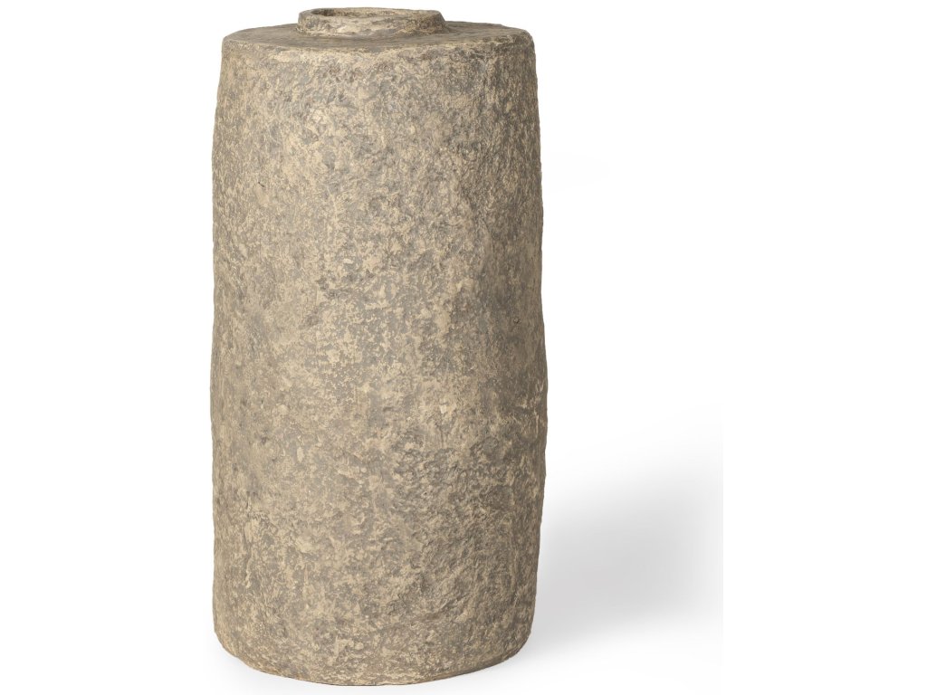 Small Gray Paper Mache Floor Vase