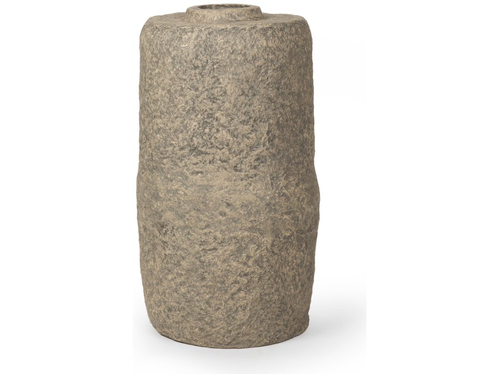 Large Gray Paper Mache Floor Vase