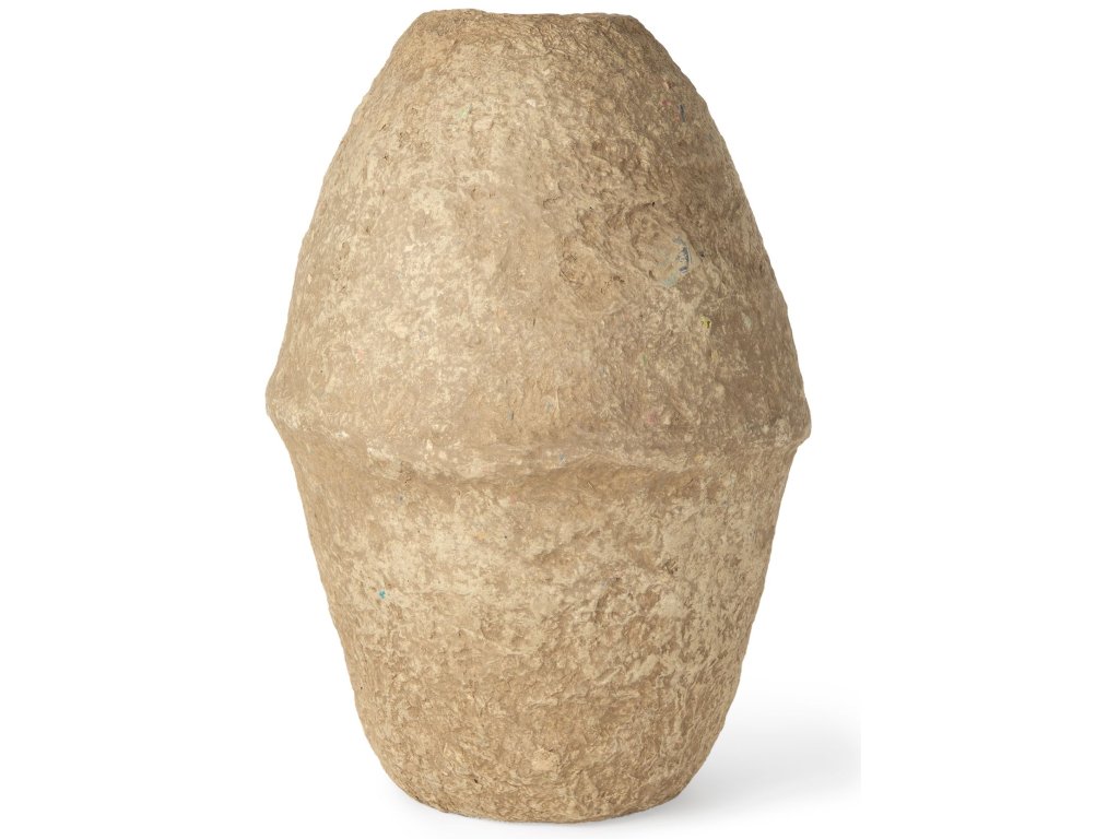 Large Beige Paper Mache Vase