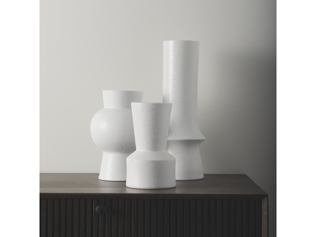 10.8H Medium White Ceramic Vase - Alternative View