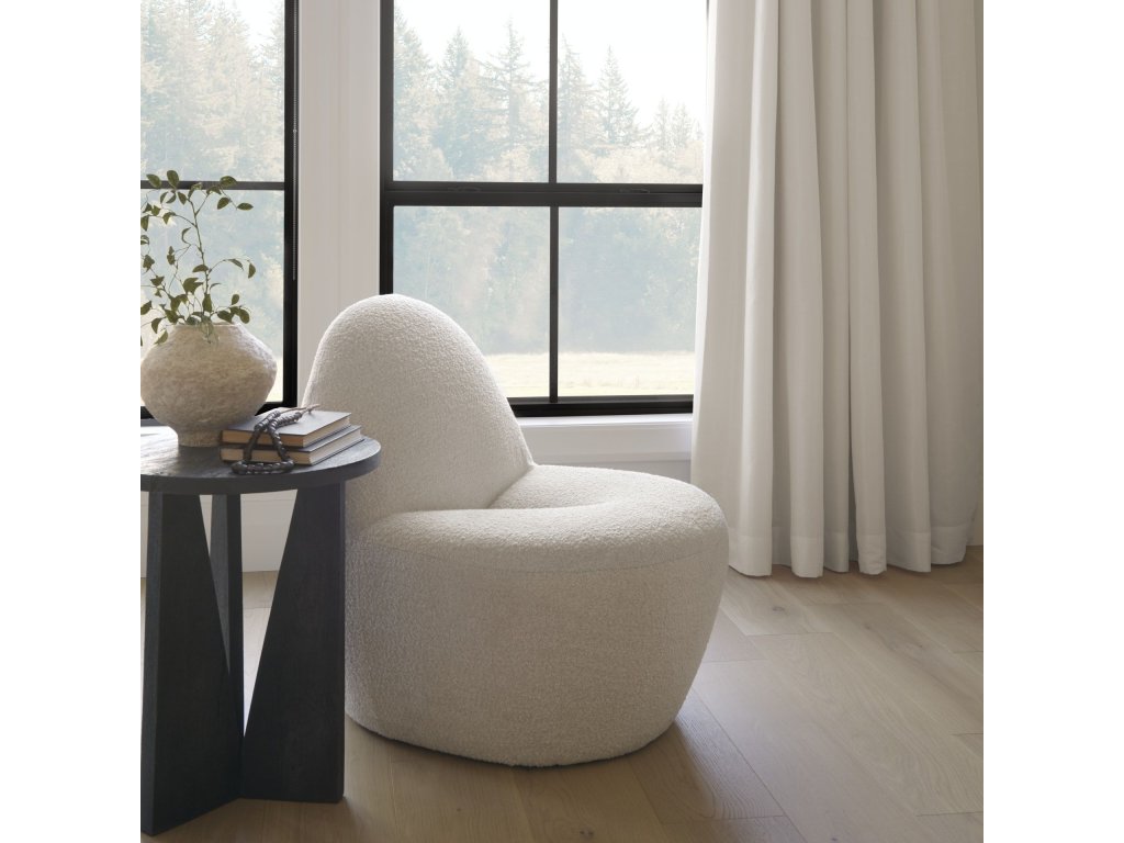 Cream Boucle Accent Chair