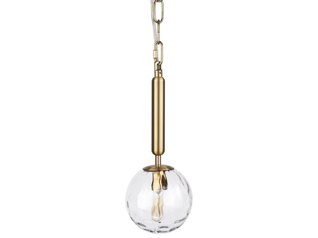Gold Metal w/ Clear Glass Globe 1-Light Pendant Light