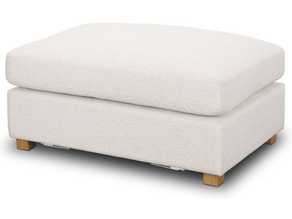 Small Ottoman Oatmeal Performance Fabric