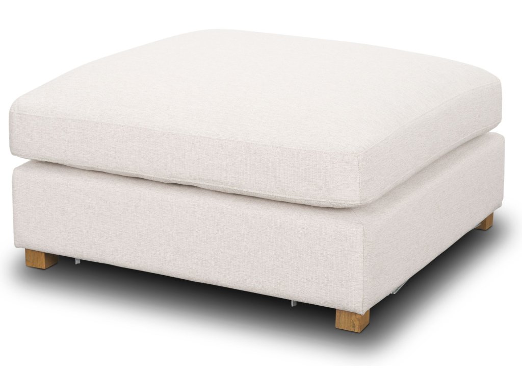 Large Ottoman Oatmeal Performance Fabric