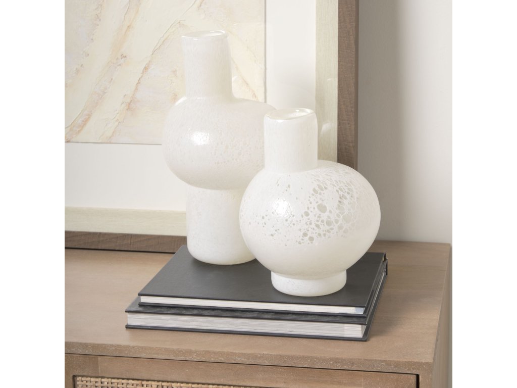 Tall White Glass Vase