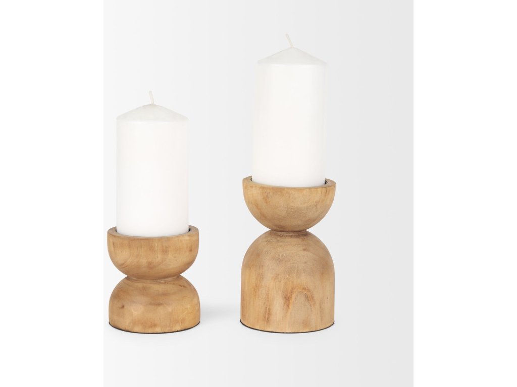 Wooden Candle Holder (Set of 2)