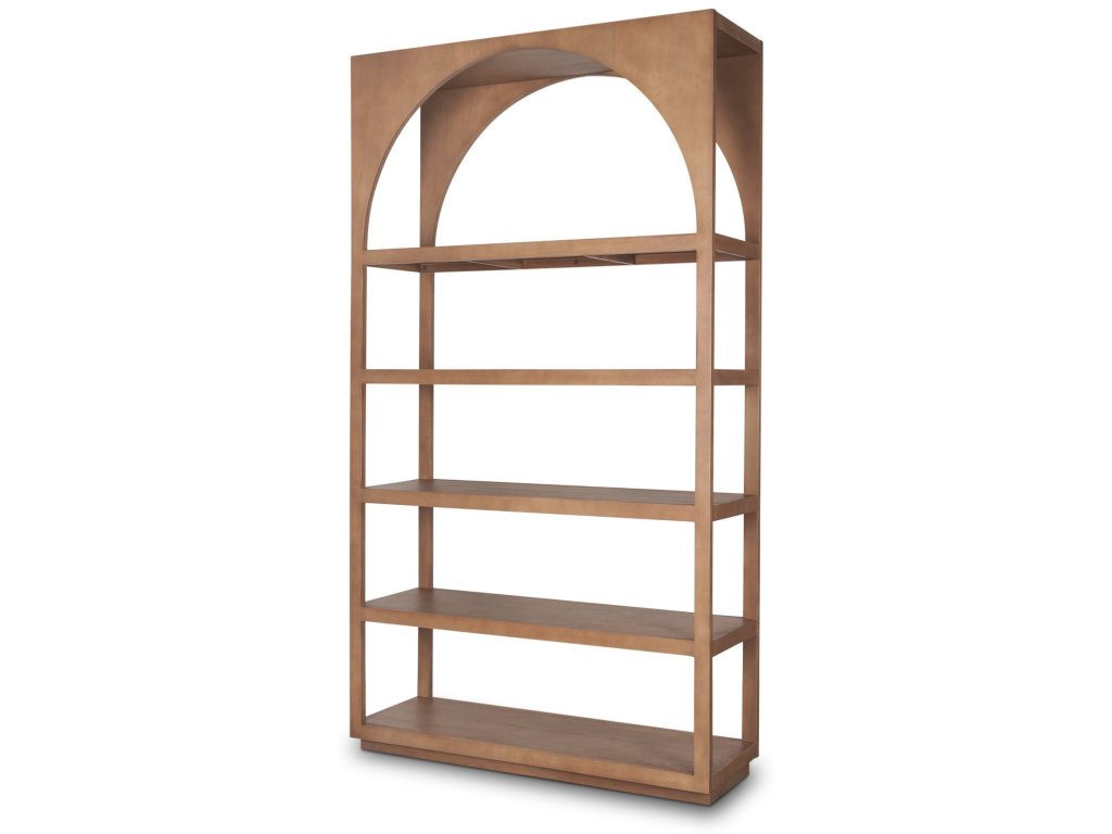 Arched Shelving Unit Medium Brown Wood
