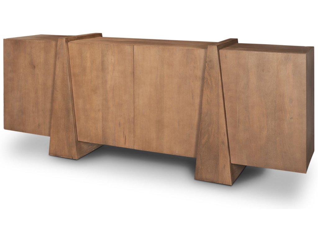 Medium Brown Wood 4-Door Sideboard