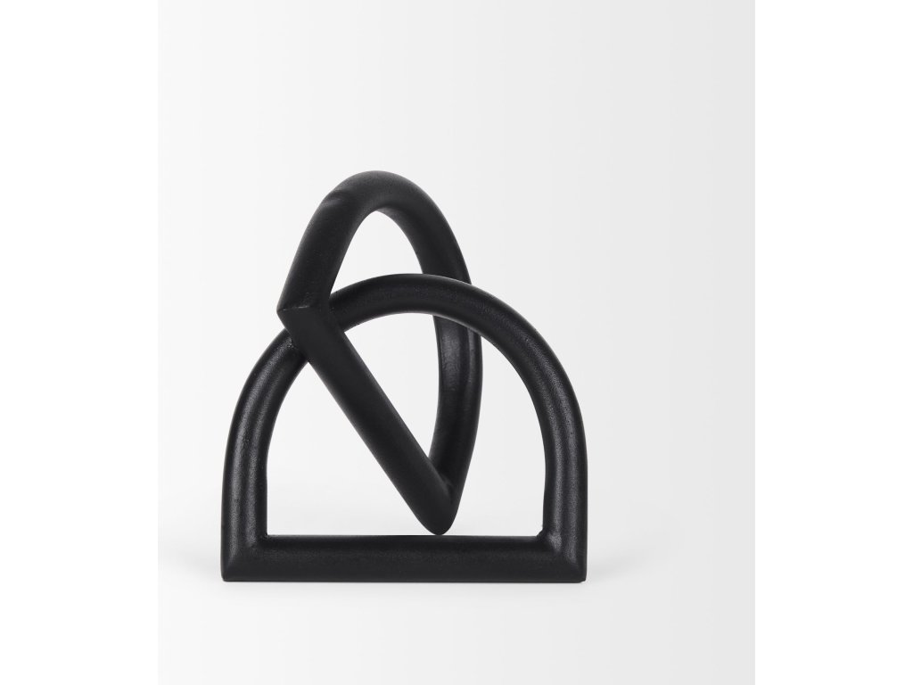 Small Matte Black Metal Decorative Object - Alternative View