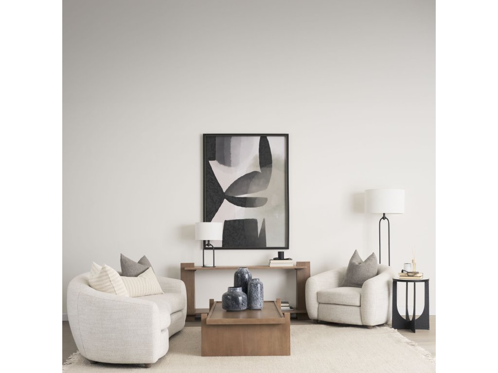 15.0L x 10.0W x 22.2H Arched Black Metal w/Marble Cube and White Shade Table Lamp