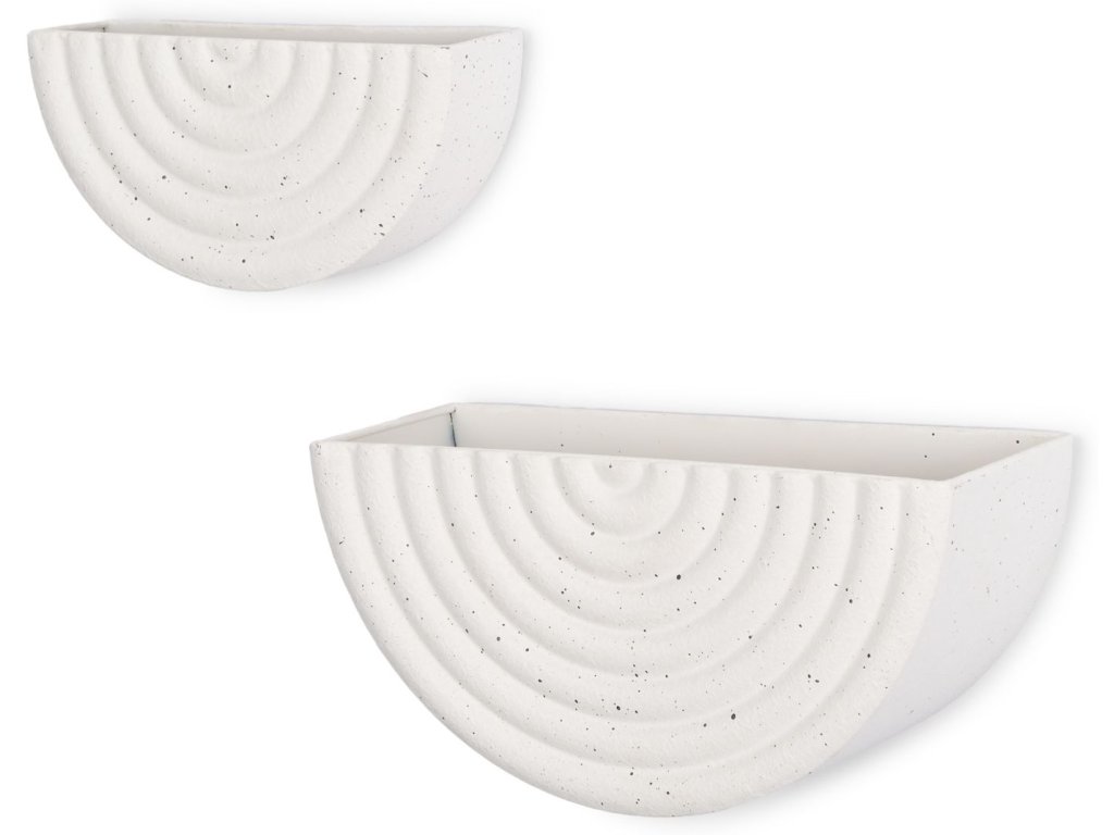 Matte White Metal Hanging Wall Planter (Set of 2)
