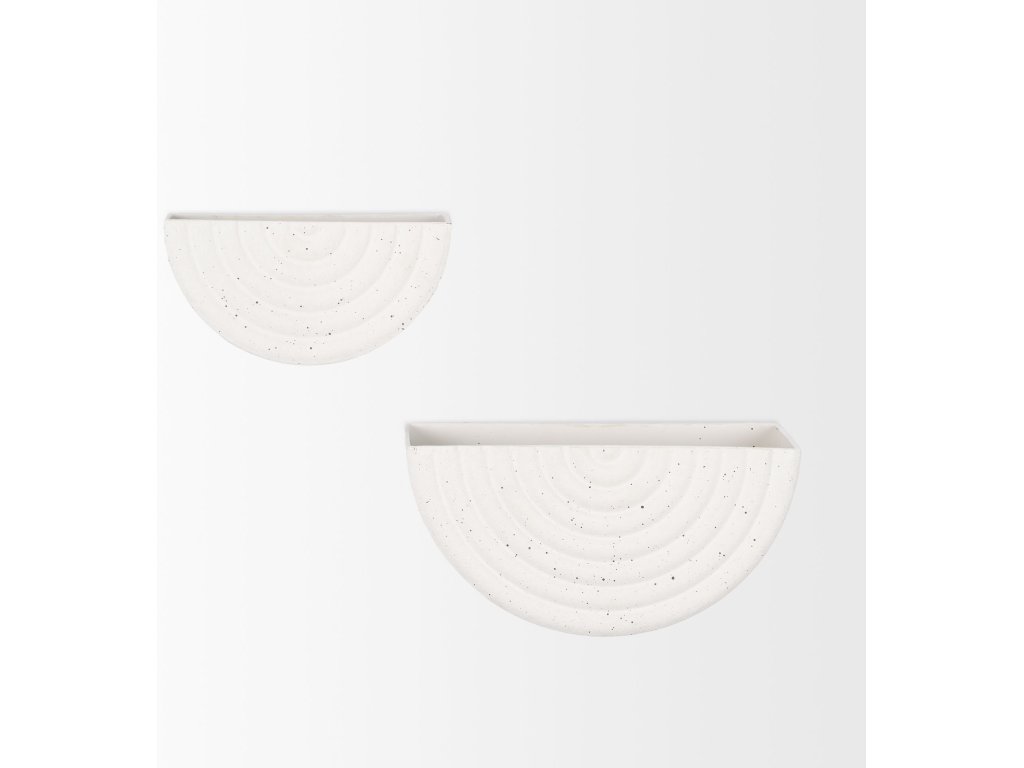 Matte White Metal Hanging Wall Planter (Set of 2)