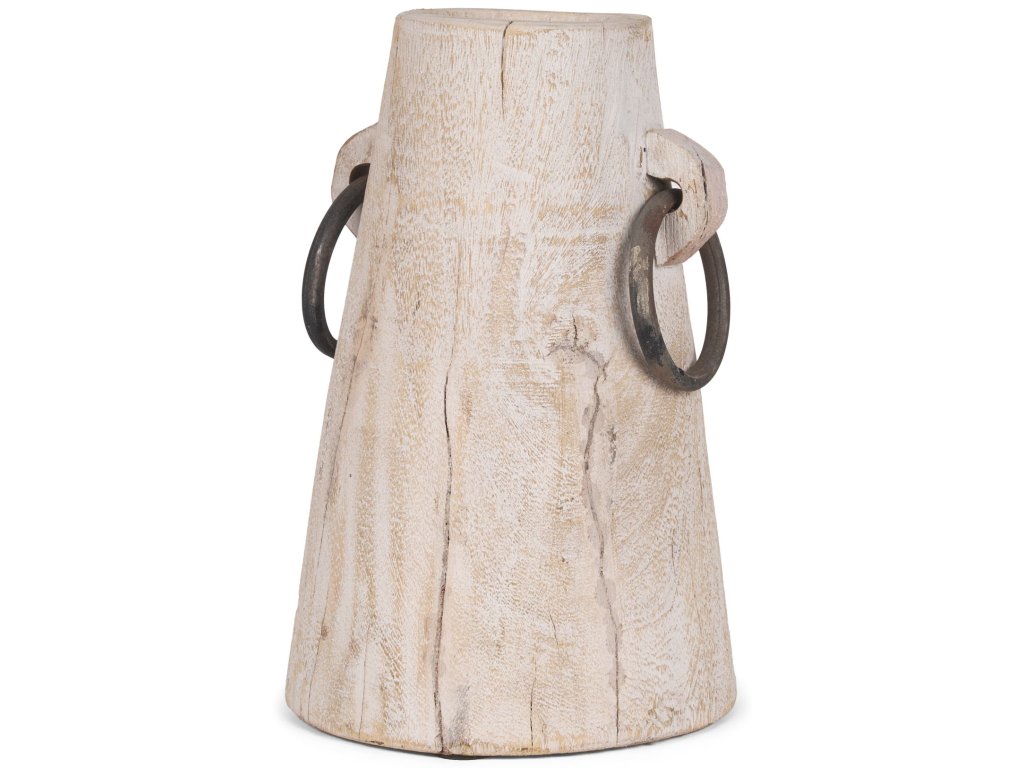 Large Light Brown w/ Handles Wood Pot