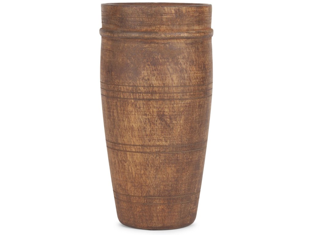 Large Medium Brown Reclaimed Wooden Pot