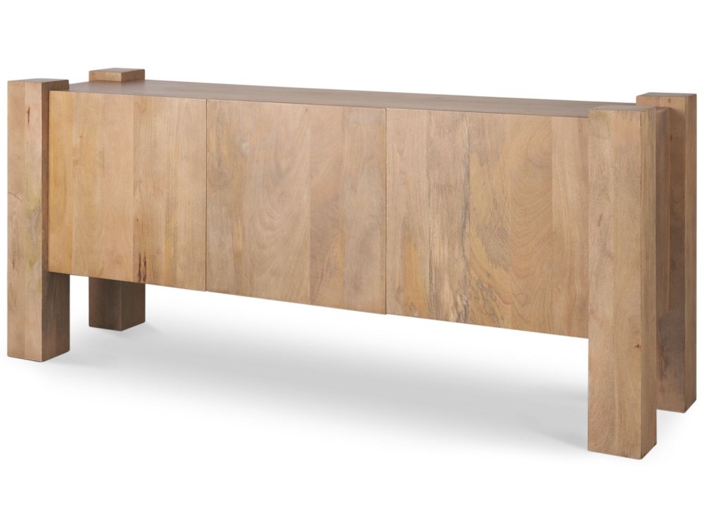 Light Brown Wood w/ 3 Doors Sideboard