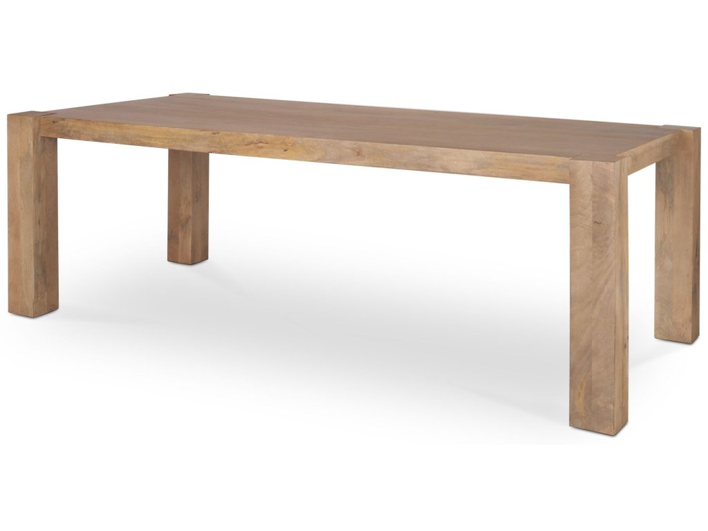 Light Brown Wood Rectangular Dining Table