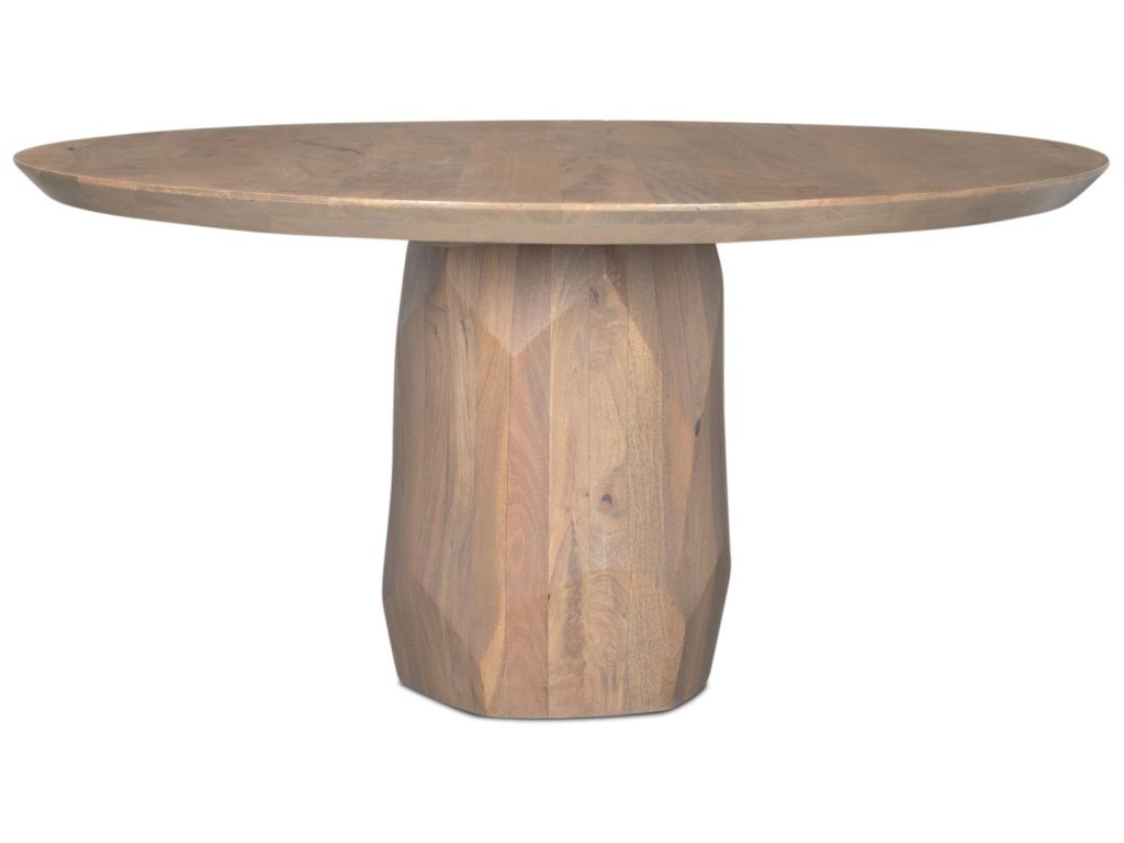 60" Light Brown Wood Dining Table
