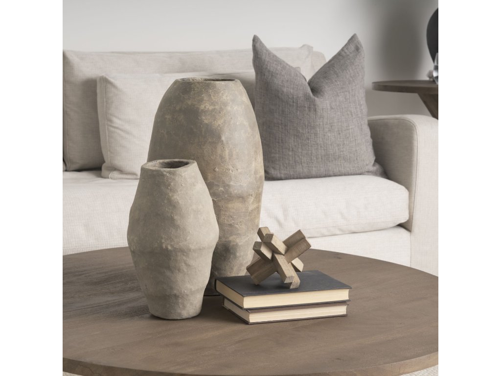 Large Gray Paper Mache Vase