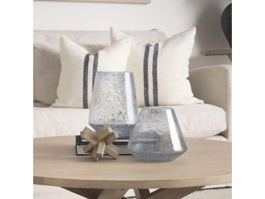 Short Blue Glass Vase - Alternative View