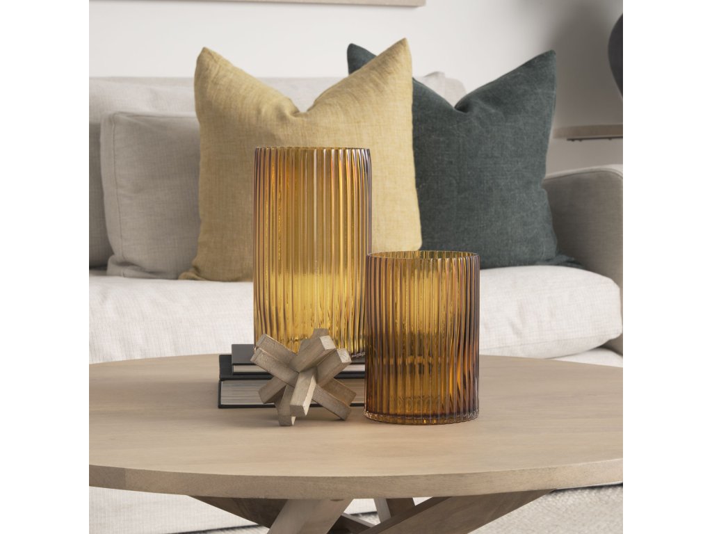 Tall Amber Glass Vase - Alternative View