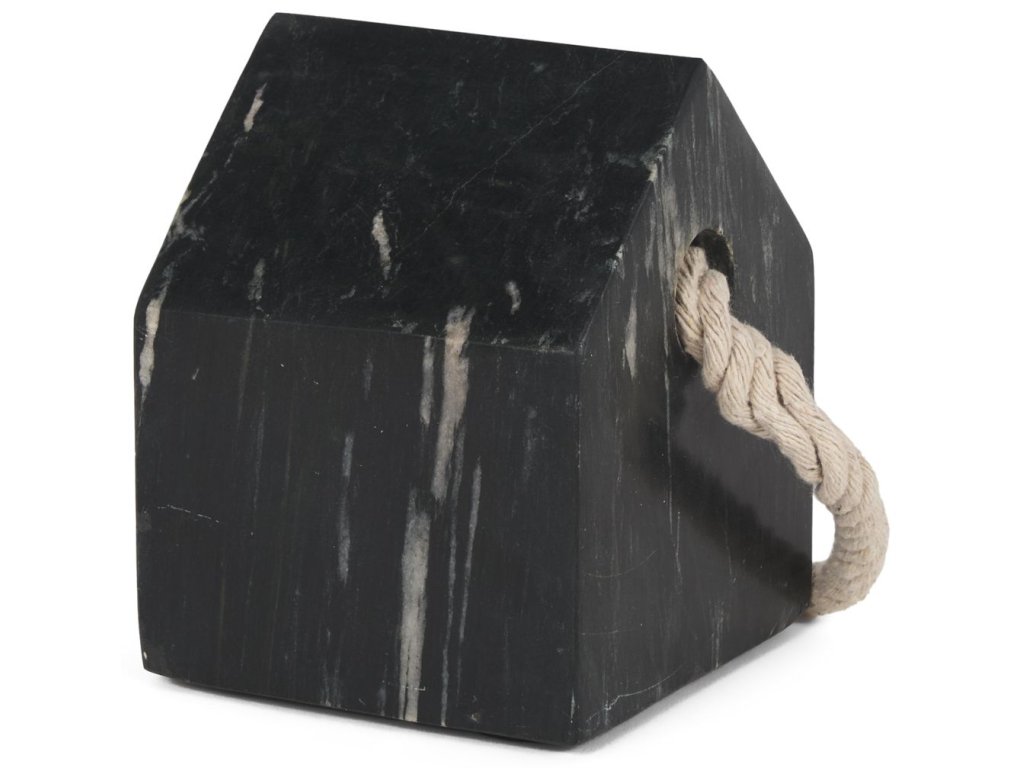Black Marble House Door Stopper