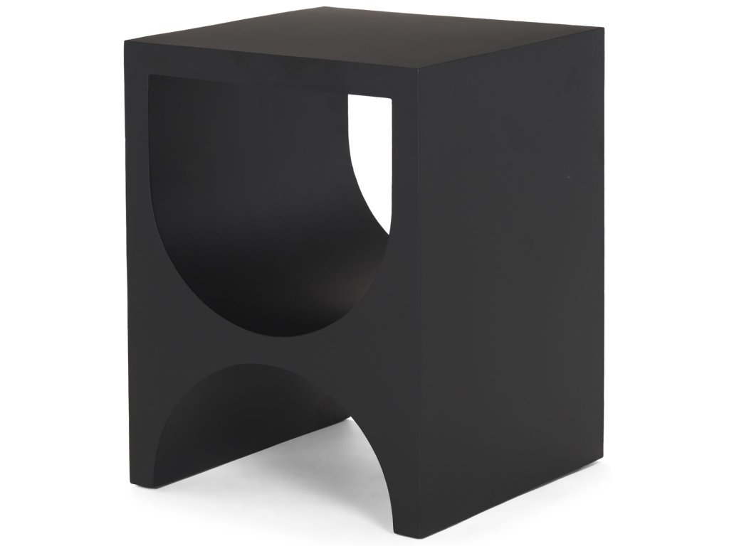 Matte Black Square Metal Side Table