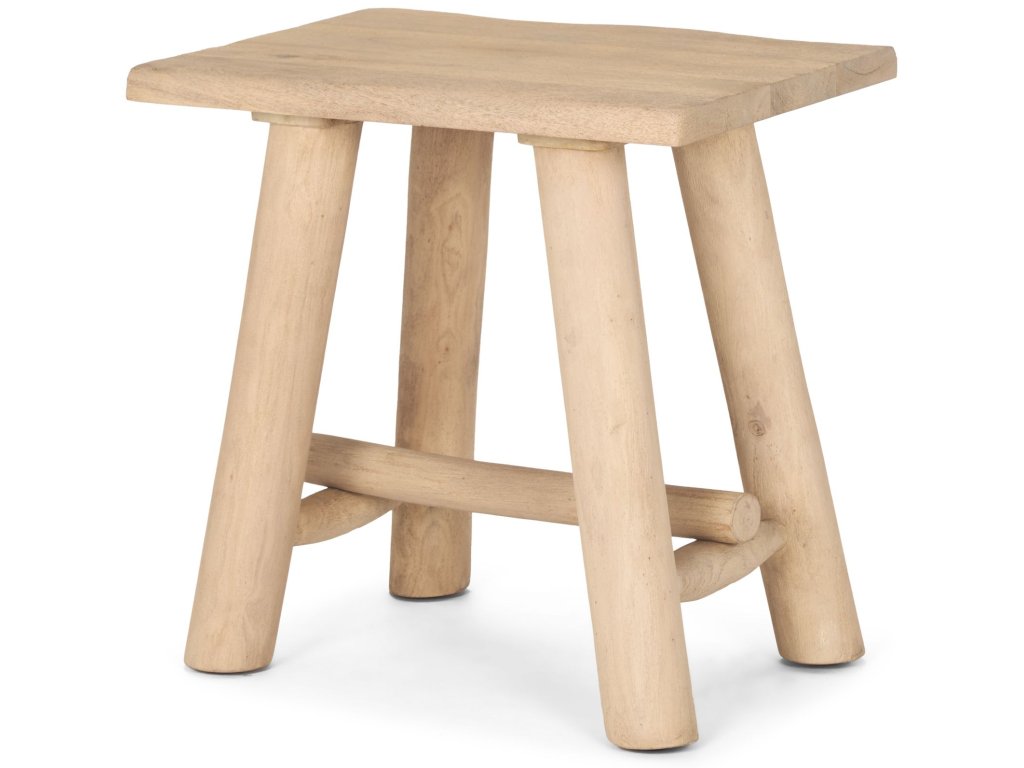 Light Brown Short Wooden Craftsman Stool