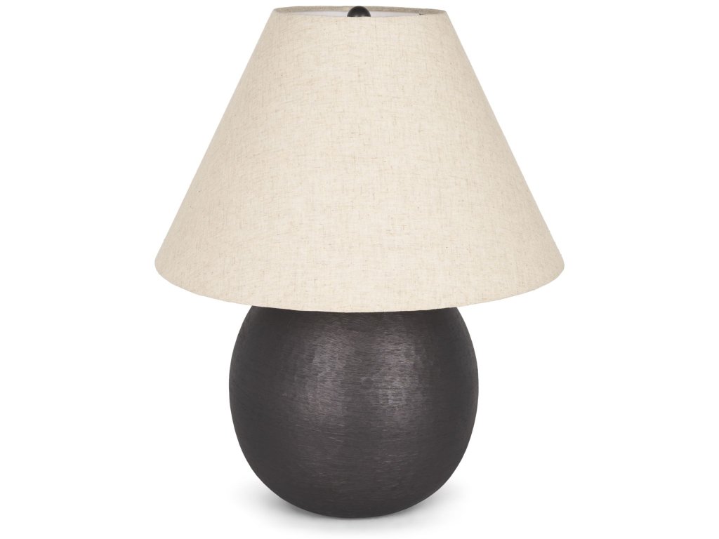 Black Brushed Metal w/ Beige Shade Table Lamp