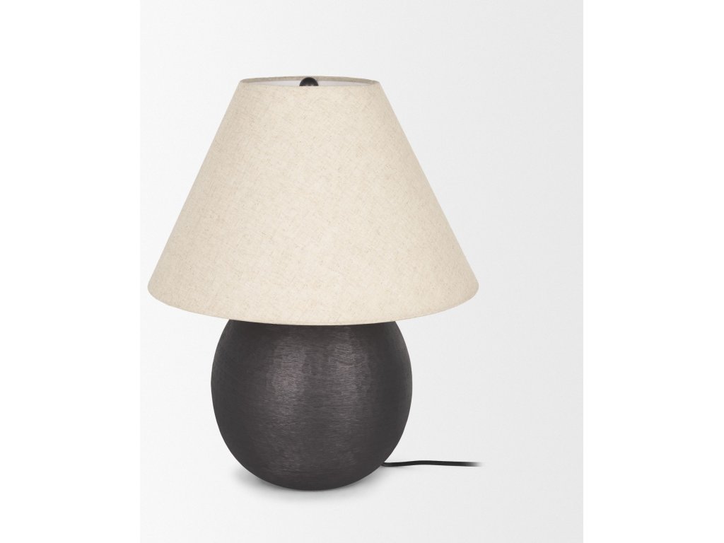Black Brushed Metal w/ Beige Shade Table Lamp