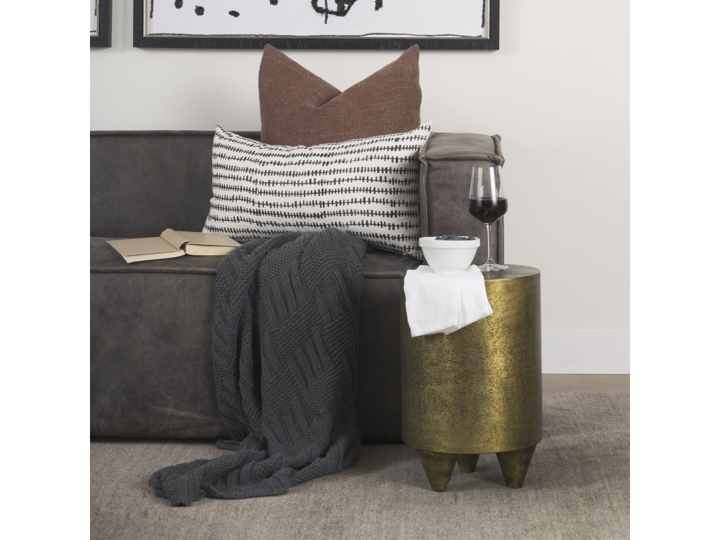Textured Gold Metal w/ Acid Wash Accent Table