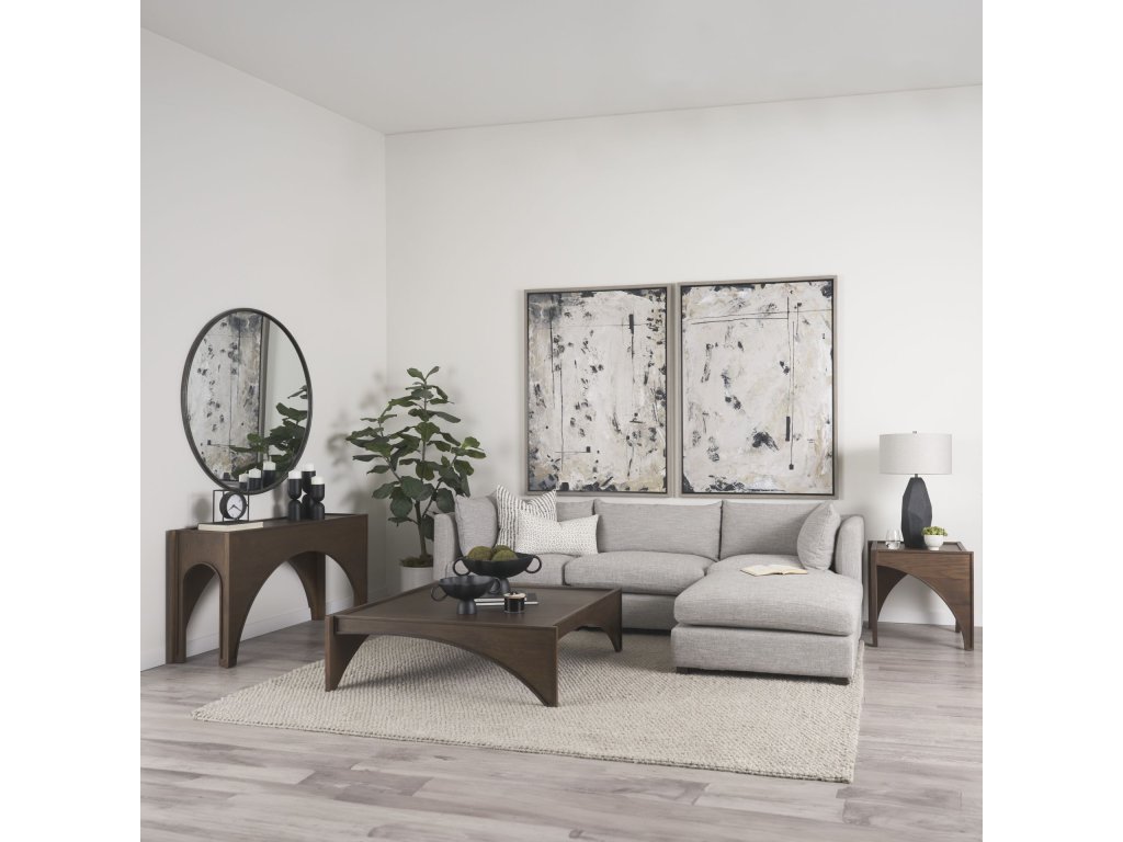 Medium Brown Wood w/ Arches End Table - Alternative View