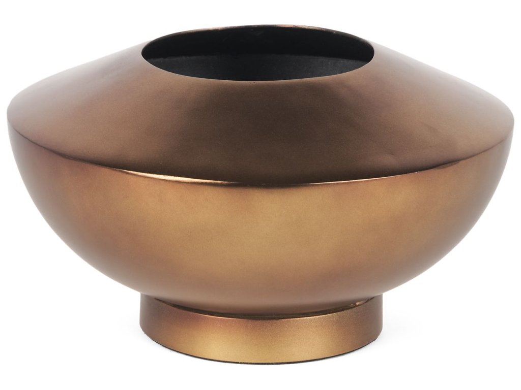 Medium Textured Gold Metal Vase