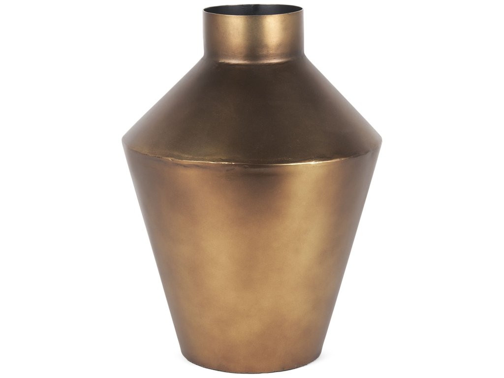 Small Brushed Gold Metal Decorative Vase